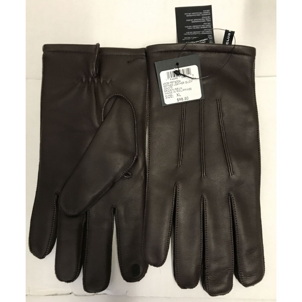 Club Monaco Men's Refined Brown Leather Glove